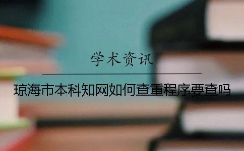 瓊海市本科學術如何查重？程序要查嗎？